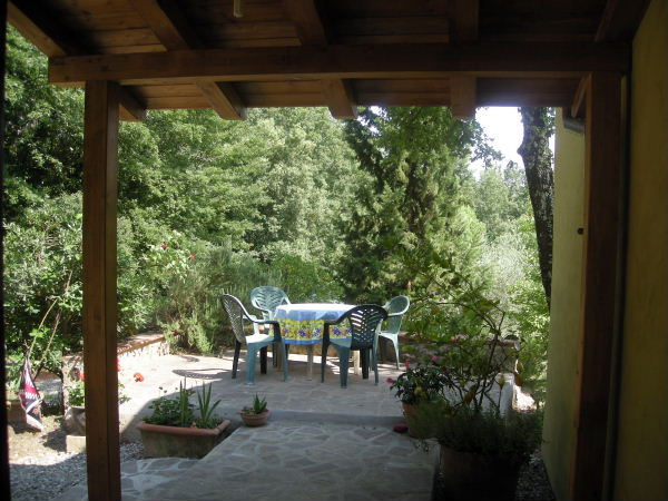 terrace surrounded by flowers for a relaxed tuscany holiday 