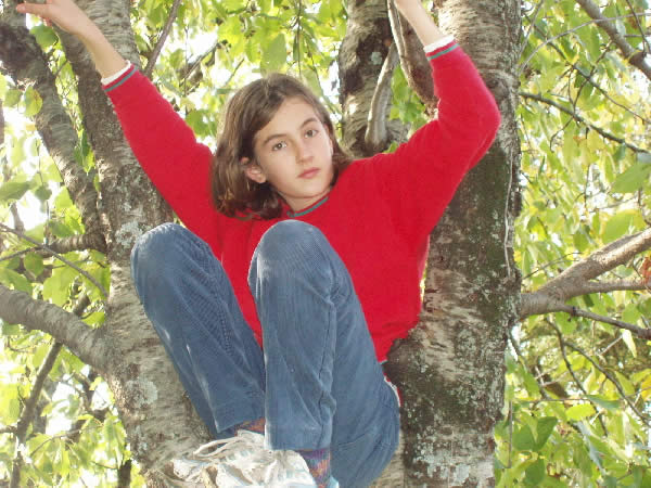 sophia im kletterbaum.